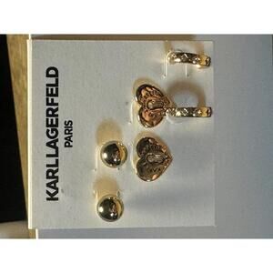 Karl Lagerfeld Paris Gold Tone Earring Set - 3 Pairs